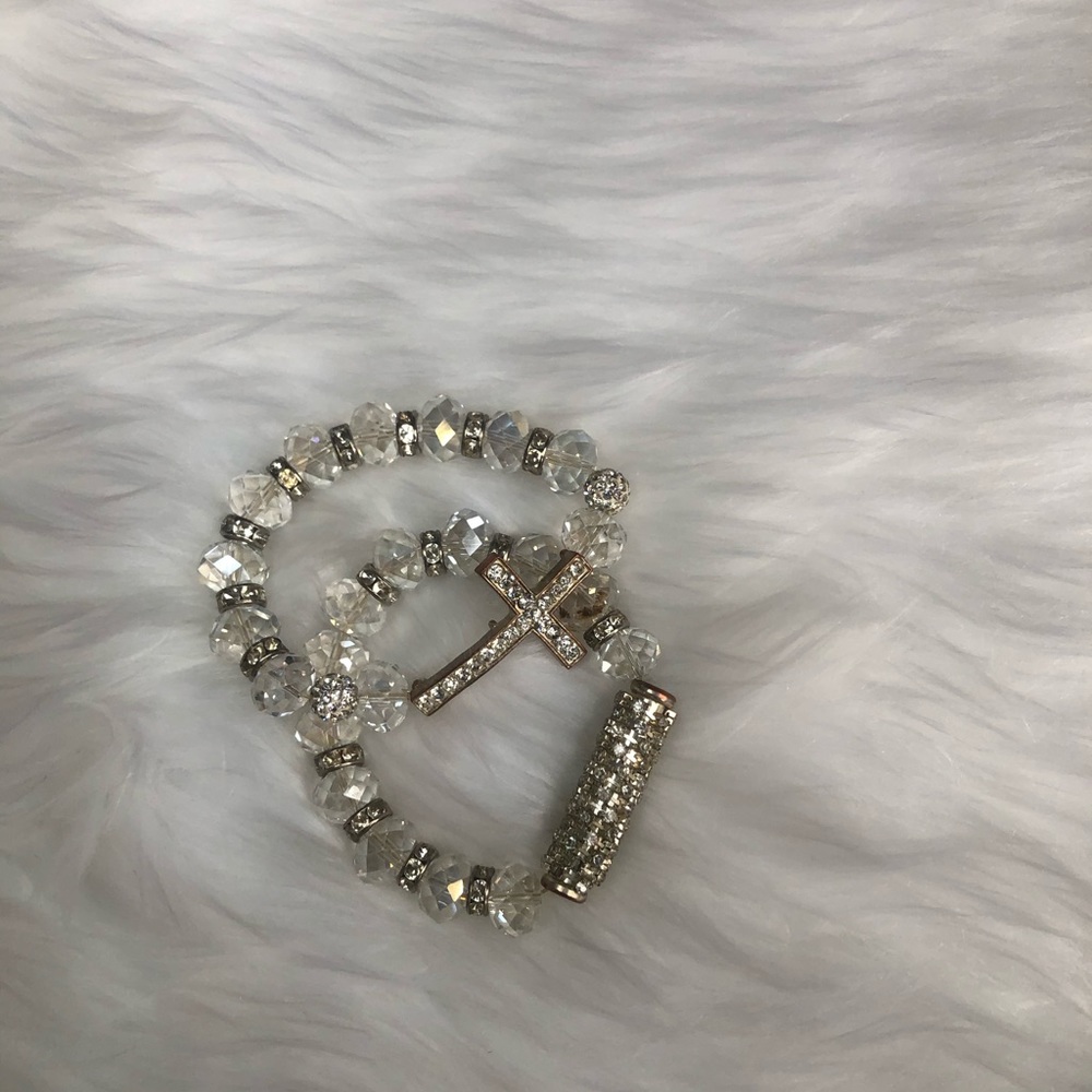 Swarovski crystal cross bracelet set